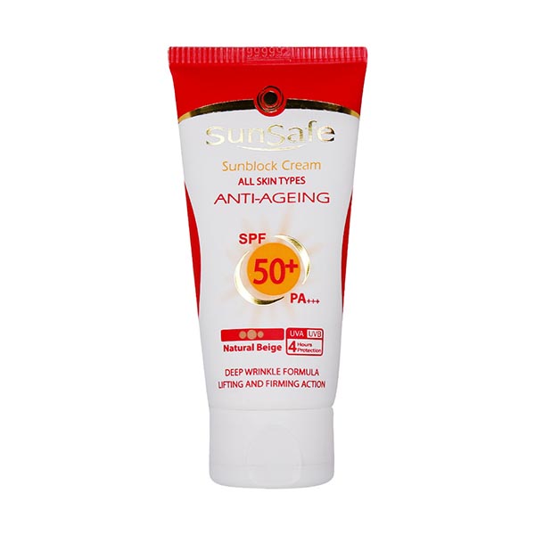 کرم ضد آفتاب و ضد چروک سان سیف SPF50 حج